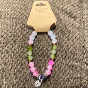 Beaded Kids Bracelet - Pink, Green, Blue